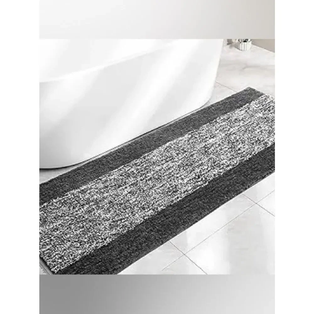 Better Homes and Gardens Plush Gray & White Two-Tone Bath Runner (20”x 60”)
